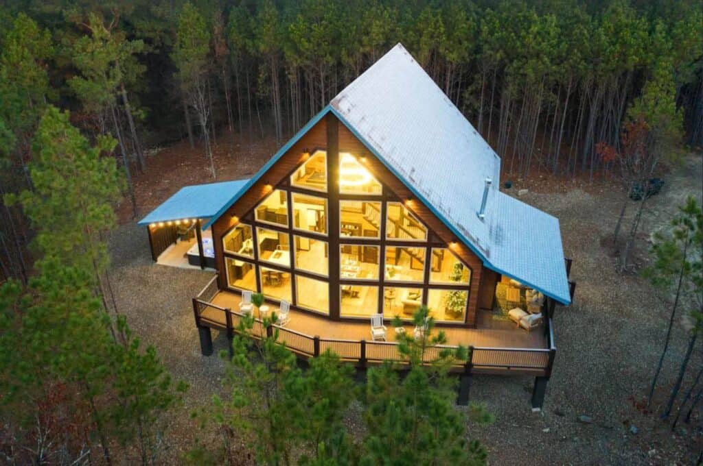 broken bow cabins on the lake for rent will wall of windows exterior